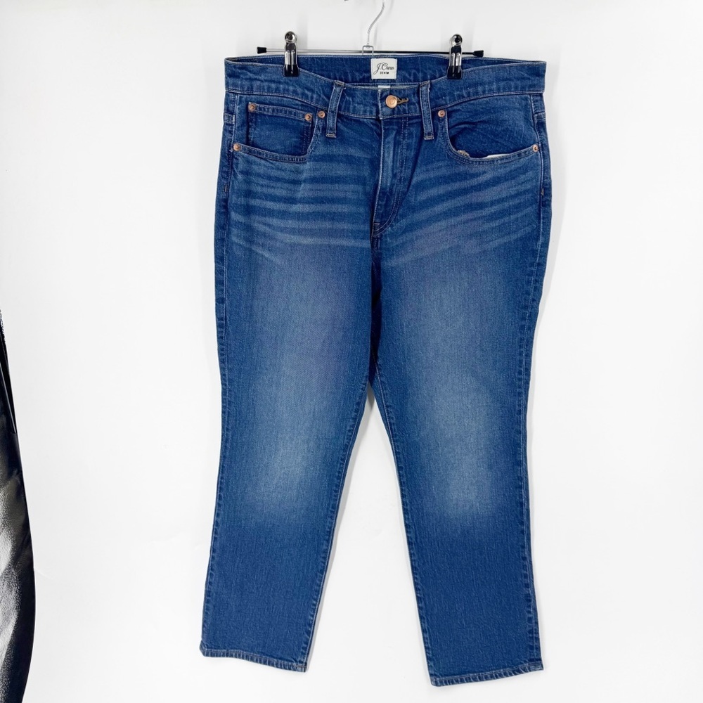 ✅ NWT J. Crew Jeans Womens Size 30 Slim Boyfriend Jeans Mid-Rise Dark Wash Blue